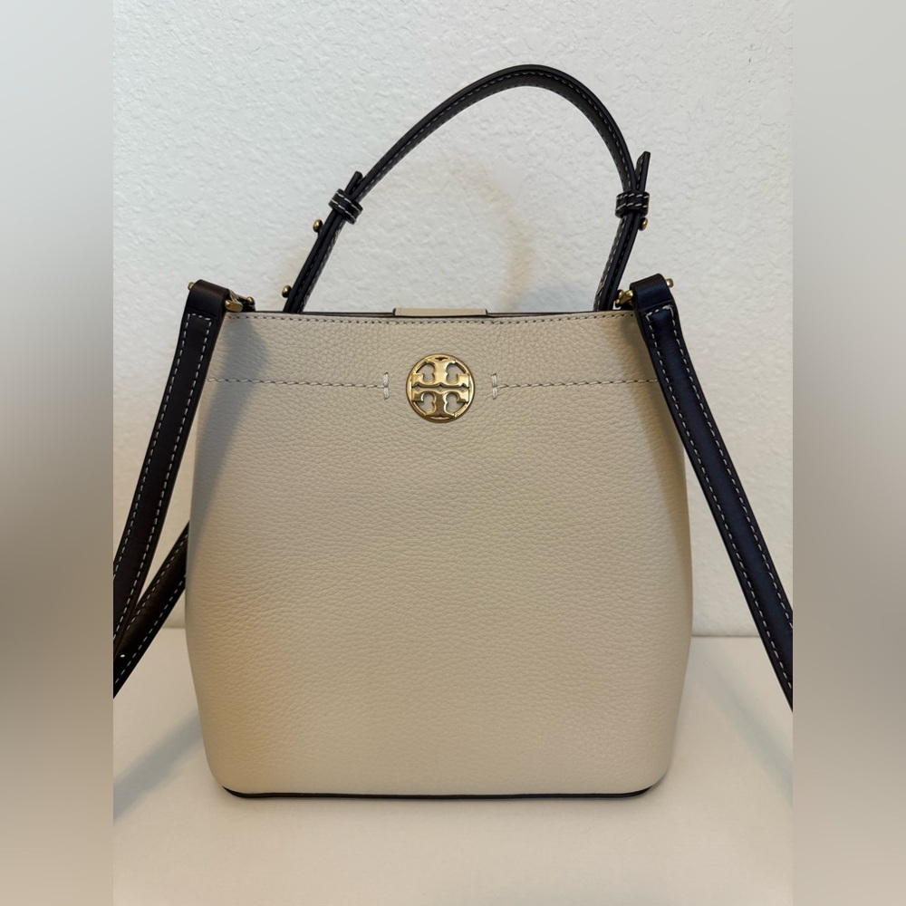 Tory Burch Felix Color Block Bucket Bag New Moon … - image 2